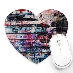 Splattered Paint On Wall Heart Mousepad by artworkshop