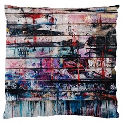 Splattered Paint On Wall Large Premium Plush Fleece Cushion Case (one Side) by artworkshop