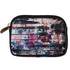 Splattered Paint On Wall Digital Camera Leather Case by artworkshop