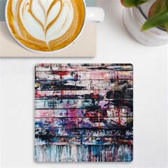 Splattered Paint On Wall Uv Print Square Tile Coaster  by artworkshop