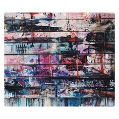 Splattered Paint On Wall One Side Premium Plush Fleece Blanket (small) by artworkshop