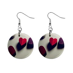 Valentine Day Heart 3d Mini Button Earrings by artworkshop