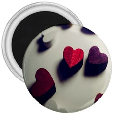 Valentine Day Heart 3d 3  Magnets by artworkshop