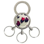 Valentine Day Heart 3d 3-Ring Key Chain Front