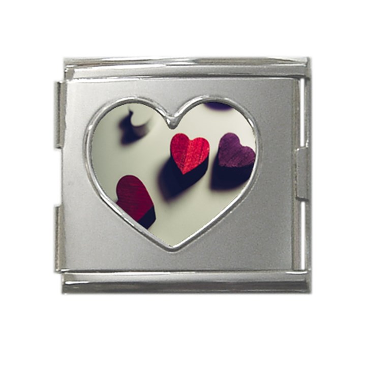 Valentine Day Heart 3d Mega Link Heart Italian Charm (18mm)