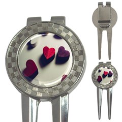 Valentine Day Heart 3d 3-in-1 Golf Divots by artworkshop