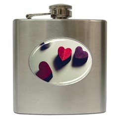 Valentine Day Heart 3d Hip Flask (6 Oz) by artworkshop