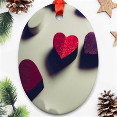 Valentine Day Heart 3d Oval Ornament (two Sides)