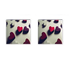 Valentine Day Heart 3d Cufflinks (square) by artworkshop