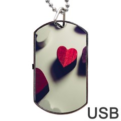 Valentine Day Heart 3d Dog Tag Usb Flash (two Sides) by artworkshop