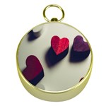 Valentine Day Heart 3d Gold Compasses Front