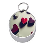 Valentine Day Heart 3d Mini Silver Compasses Front