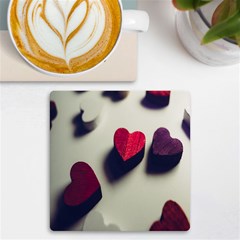 Valentine Day Heart 3d Uv Print Square Tile Coaster  by artworkshop