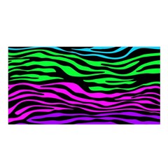 Colorful Zebra Satin Shawl 45  x 80 