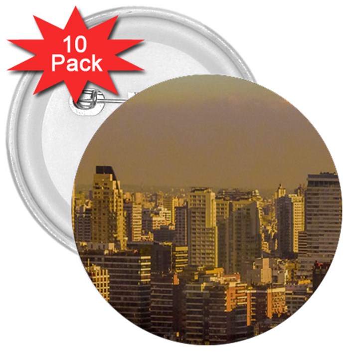 Buenos Aires City Aerial View002 3  Buttons (10 pack) 