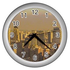 Buenos Aires City Aerial View002 Wall Clock (silver) by dflcprintsclothing