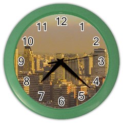 Buenos Aires City Aerial View002 Color Wall Clock by dflcprintsclothing