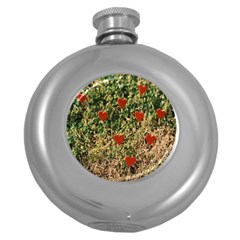 Valentine Day Heart Forest Round Hip Flask (5 Oz) by artworkshop