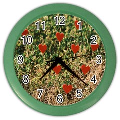 Valentine Day Heart Forest Color Wall Clock by artworkshop