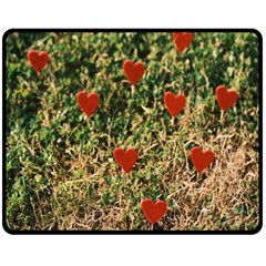 Valentine Day Heart Forest One Side Fleece Blanket (medium) by artworkshop