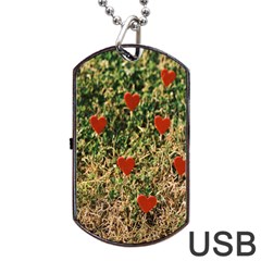 Valentine Day Heart Forest Dog Tag Usb Flash (two Sides) by artworkshop