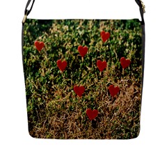 Valentine Day Heart Forest Flap Closure Messenger Bag (l) by artworkshop