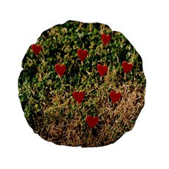 Valentine Day Heart Forest Standard 15  Premium Flano Round Cushions by artworkshop