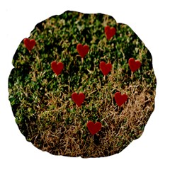 Valentine Day Heart Forest Large 18  Premium Flano Round Cushions by artworkshop