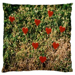 Valentine Day Heart Forest Large Premium Plush Fleece Cushion Case (one Side) by artworkshop