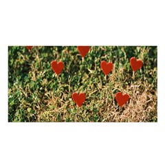 Valentine Day Heart Forest Satin Shawl 45  X 80  by artworkshop