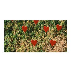 Valentine Day Heart Forest Satin Wrap 35  X 70  by artworkshop