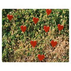 Valentine Day Heart Forest One Side Premium Plush Fleece Blanket (medium) by artworkshop