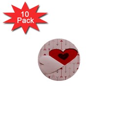 Valentine Day Heart Love Logo 1  Mini Buttons (10 Pack)  by artworkshop