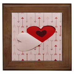 Valentine Day Heart Love Logo Framed Tile by artworkshop