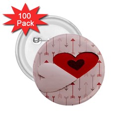 Valentine Day Heart Love Logo 2 25  Buttons (100 Pack)  by artworkshop