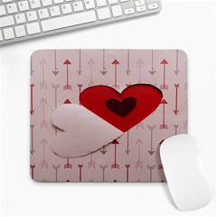 Valentine Day Heart Love Logo Large Mousepad by artworkshop