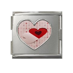 Valentine Day Heart Love Logo Mega Link Heart Italian Charm (18mm) by artworkshop