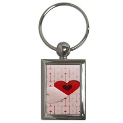 Valentine Day Heart Love Logo Key Chain (rectangle) by artworkshop