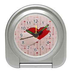 Valentine Day Heart Love Logo Travel Alarm Clock by artworkshop