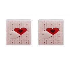 Valentine Day Heart Love Logo Cufflinks (square) by artworkshop