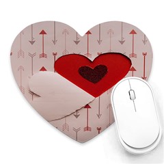 Valentine Day Heart Love Logo Heart Mousepad by artworkshop