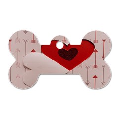 Valentine Day Heart Love Logo Dog Tag Bone (one Side) by artworkshop