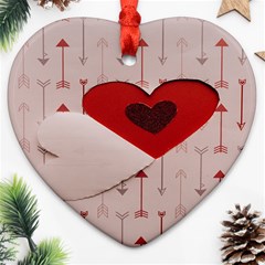 Valentine Day Heart Love Logo Heart Ornament (two Sides) by artworkshop