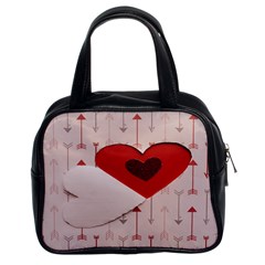 Valentine Day Heart Love Logo Classic Handbag (two Sides) by artworkshop