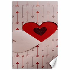 Valentine Day Heart Love Logo Canvas 24  X 36  by artworkshop