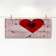 Valentine Day Heart Love Logo Hand Towel by artworkshop