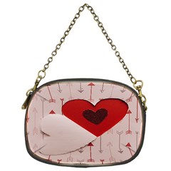 Valentine Day Heart Love Logo Chain Purse (one Side) by artworkshop