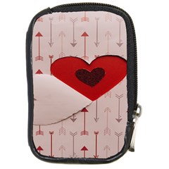 Valentine Day Heart Love Logo Compact Camera Leather Case by artworkshop