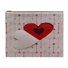 Valentine Day Heart Love Logo Cosmetic Bag (xl) by artworkshop