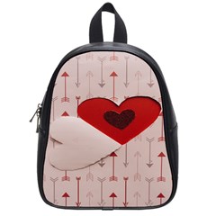 Valentine Day Heart Love Logo School Bag (small) by artworkshop